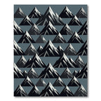 Gray Abstract Mountain Peaks Rug