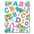 Aqua Dinosaurs With Colorful Alphabet Numbers Rug