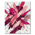 Vibrant Berry Rose Abstract Brushstroke Rug