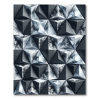 Modern Icy Silver Geometric Prism Rug