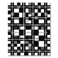 Monochrome Abstract Geometric Grid Checkered Abstract Rug