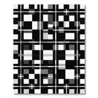 Monochrome Abstract Geometric Grid Checkered Abstract Rug