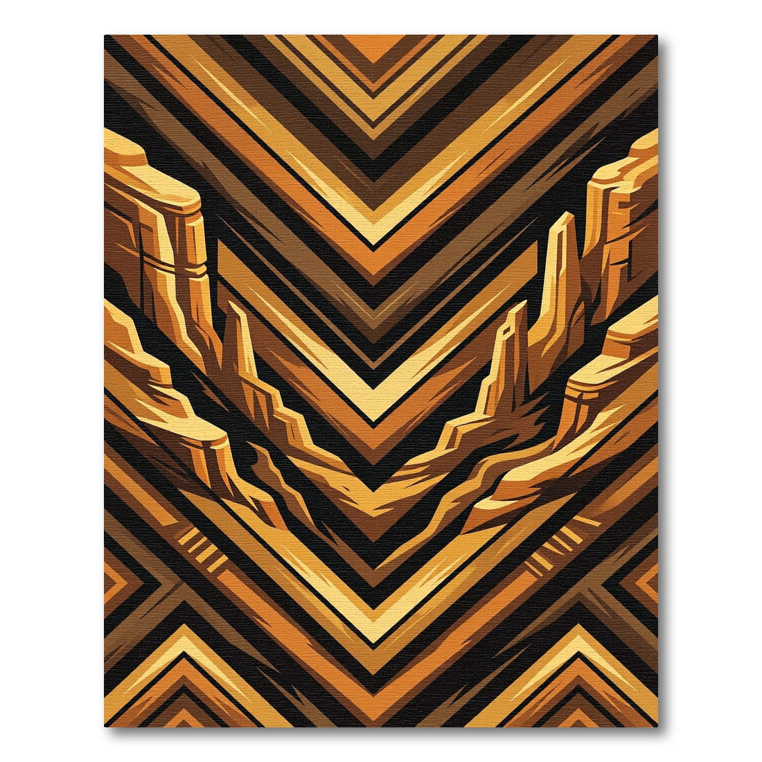 Golden Canyon Geometric V-Shape Rug