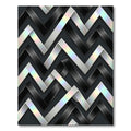 Monochrome Iridescent Metallic Zigzag Graphic Rug