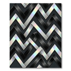 Monochrome Iridescent Metallic Zigzag Graphic Rug