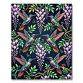 Hummingbird and Wisteria Floral Garden Art Rug