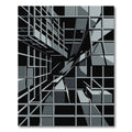 Monochromatic Geometric Architectural Grid Rug