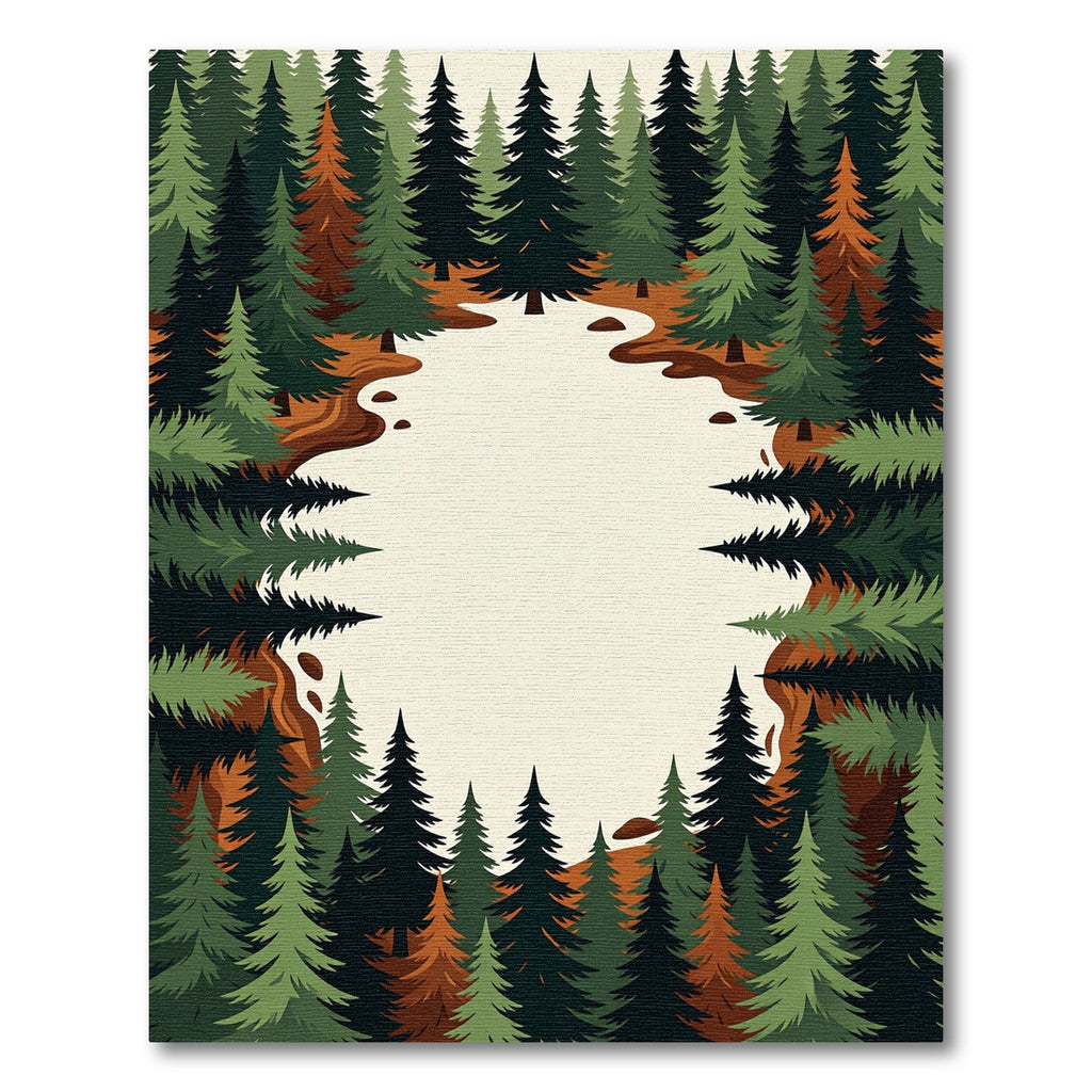 Evergreen Forest Snowy Woodland Landscape Rug