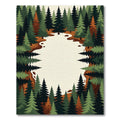 Evergreen Forest Snowy Woodland Landscape Rug