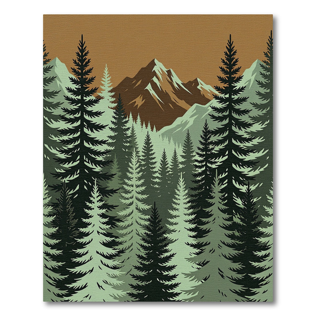 Mountain Forest Evergreen Scenic Landscape Rug