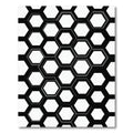 Modern Black and White Hexagon Grid Rug