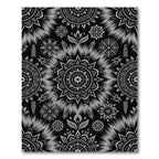 Monochromatic Mandala Medallion Tie Dye Rug