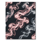 Abstract Pink and White Smoke Swirl Rug