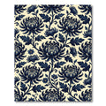 Navy Chrysanthemum Floral Vine Rug