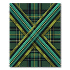 Modern Forest Green Tartan Cross Overlay Rug
