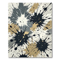 Modern Black and Beige Ink Splatter Rug