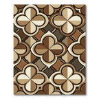 Mid Century Brown Quatrafoil Geometric Rug