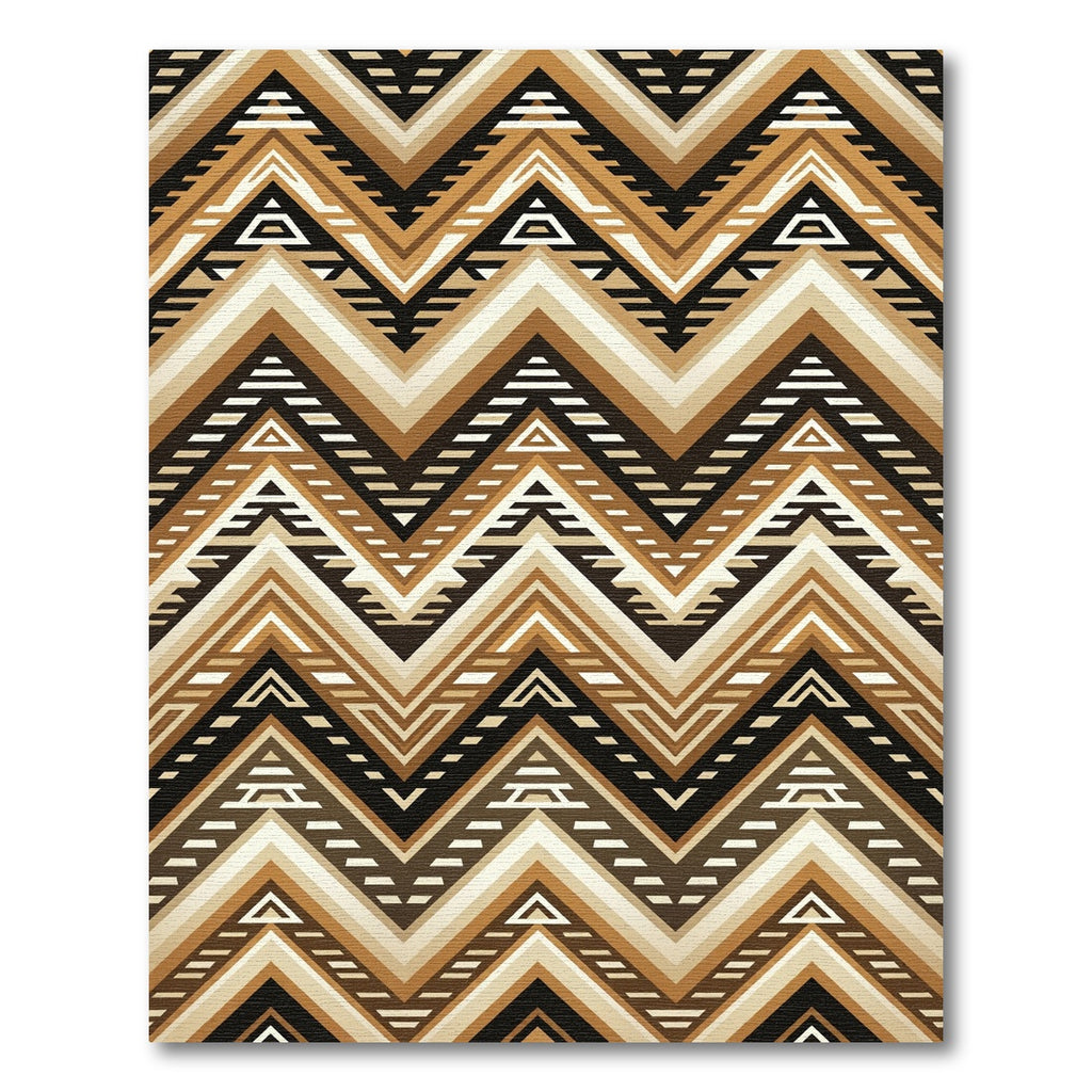 Modern Earthy Brown Chevron Geometric Rug