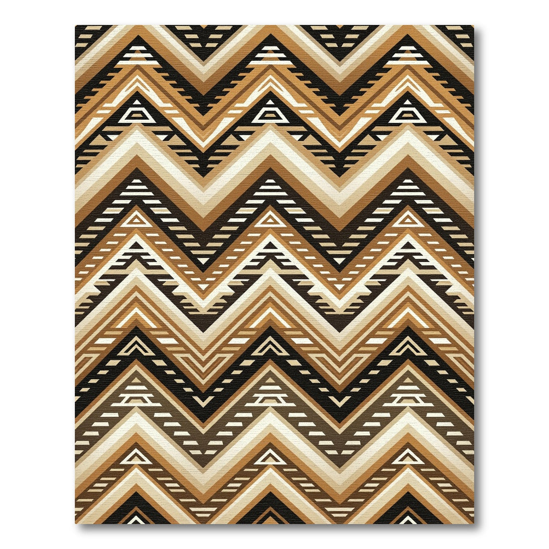 Modern Earthy Brown Chevron Geometric Rug