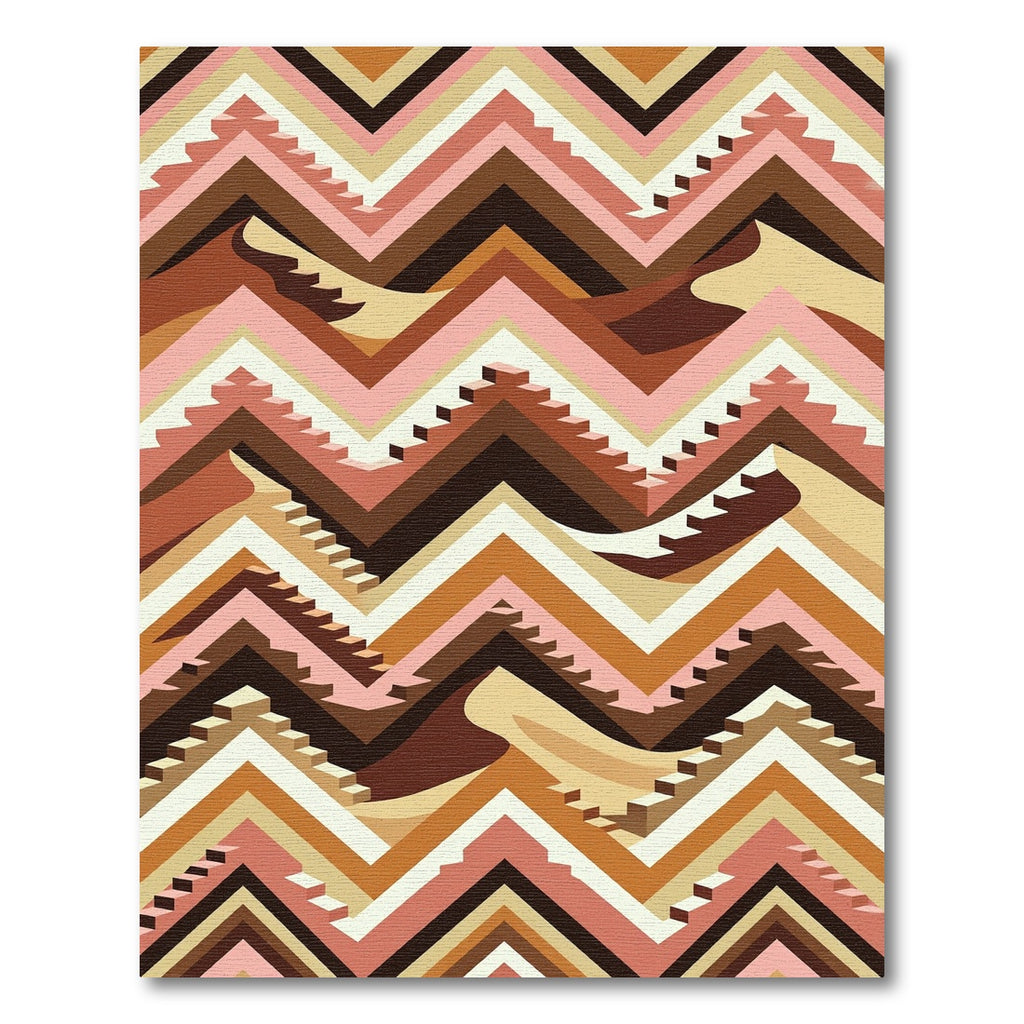 Earthy Zigzag Terrace Landscape Rug