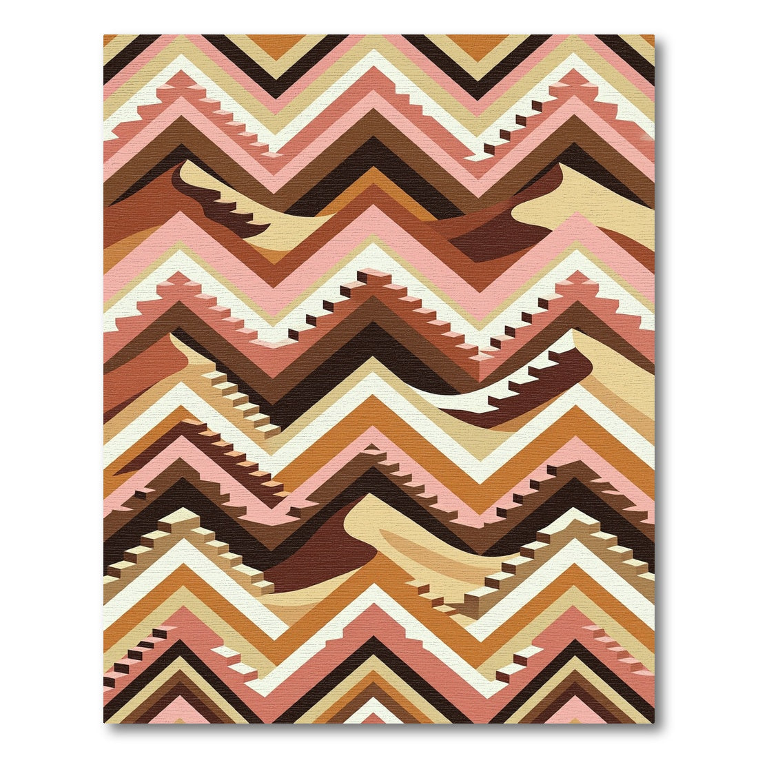 Earthy Zigzag Terrace Landscape Rug