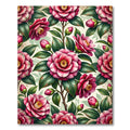 Romantic Pink Camellia Botanical Blossom Rug