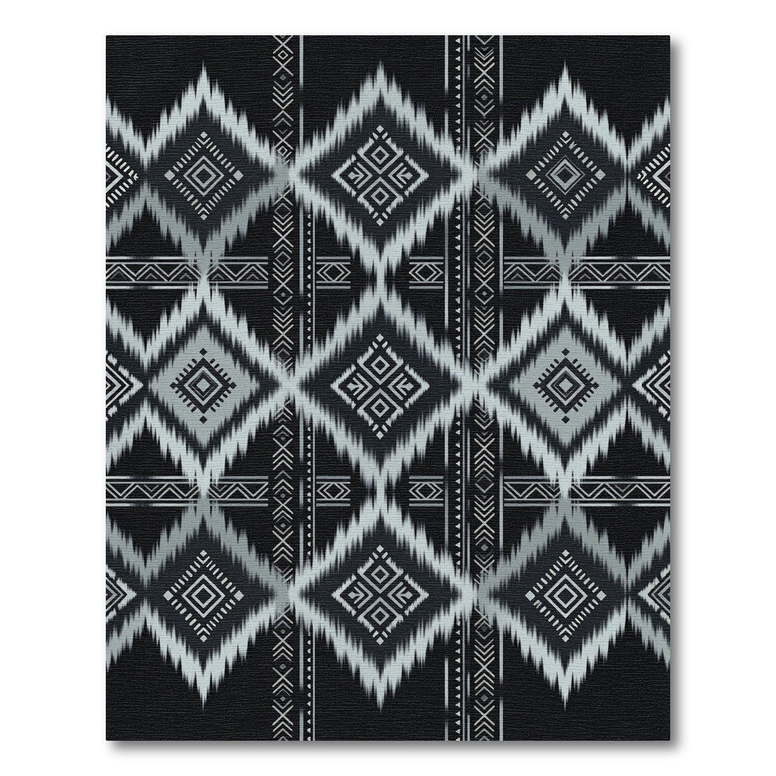 Monochrome Diamond Ethnic Geometric Rug