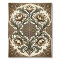 Ornate Beige Floral Scrollwork Rug