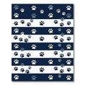 Navy Blue Striped Animal Paw Rug