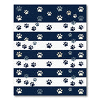 Navy Blue Striped Animal Paw Rug