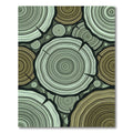 Wood Slice Teal Gold Abstract Rug
