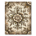 Antique Floral Swirl Scrollwork Rug