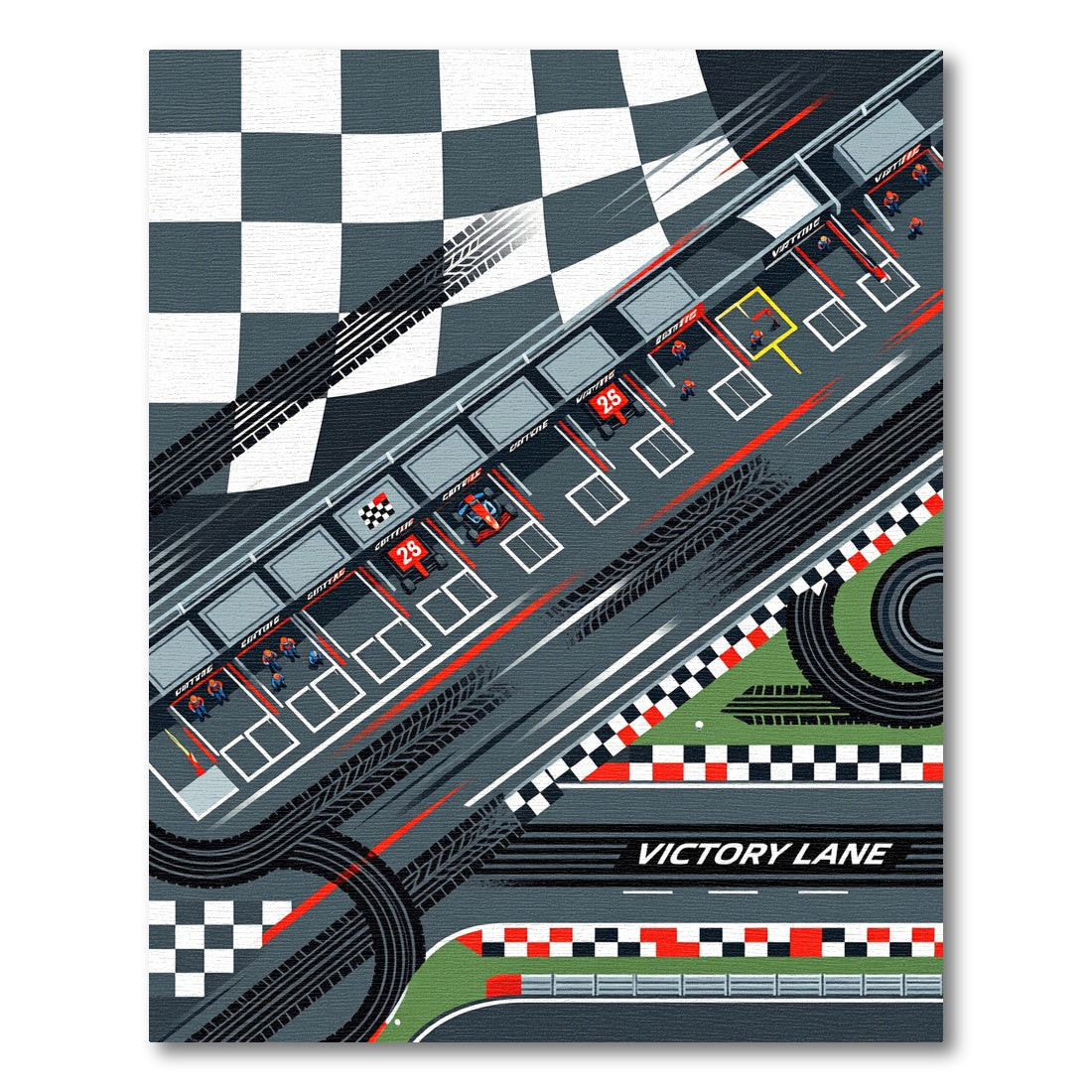 Dynamic Race Track Championship Checkered Graphic Rug
