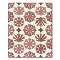 Modern Dusty Rose Snowflake Winter Tile Rug