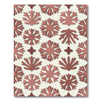 Modern Dusty Rose Snowflake Winter Tile Rug