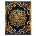 Luxurious Gold Black Ornate Medallion Rug