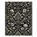 Black Ivory Classic Floral Scroll Rug