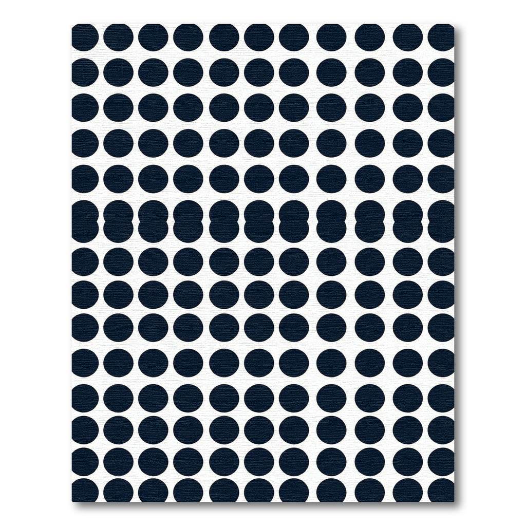 Modern Navy Blue Circular Grid Rug