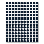 Modern Navy Blue Circular Grid Rug