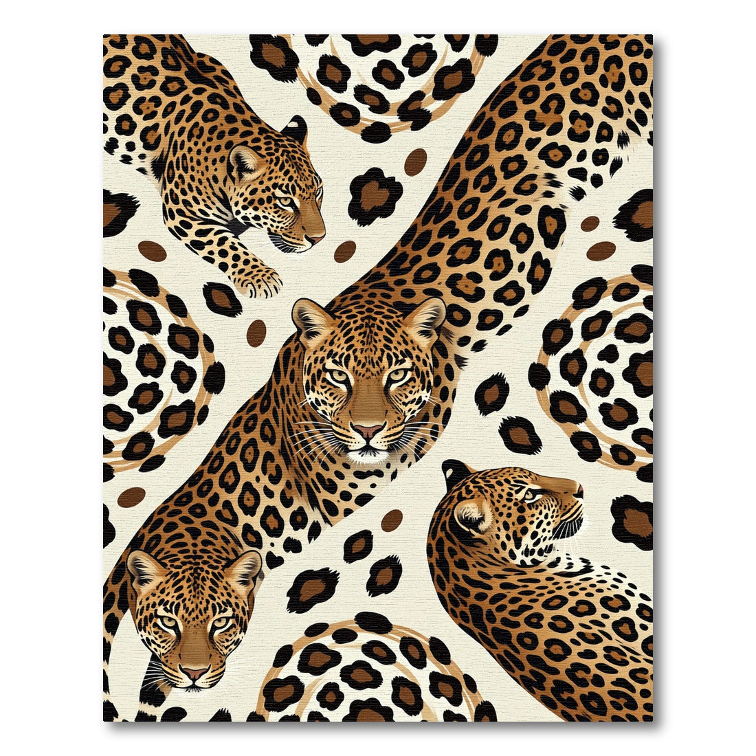 Sophisticated Golden Leopard Animal Spot Rug