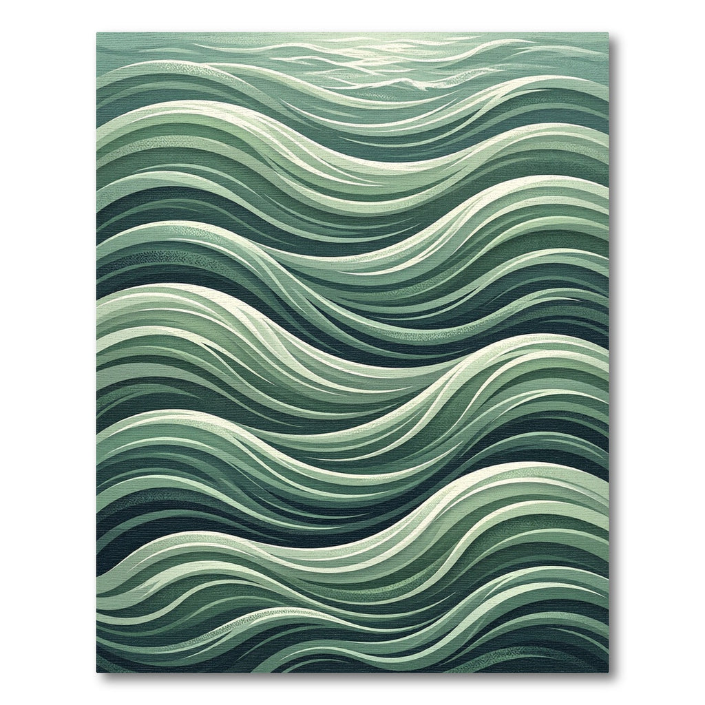 Sophisticated Sage Wavy Ocean Flow Rug