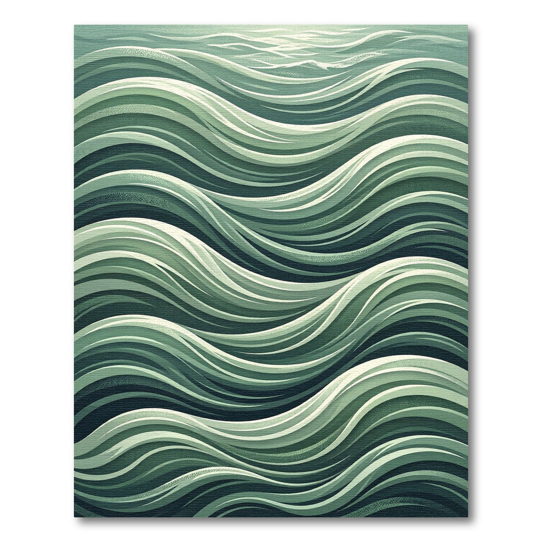 Sophisticated Sage Wavy Ocean Flow Rug