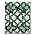 Sage Green Interlocking Clover Trellis Rug