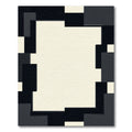 Modern Cream Black Geometric Block Rug