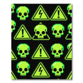 Toxic Neon Skull Retro Pixel Grid Rug