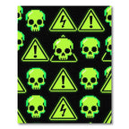 Toxic Neon Skull Retro Pixel Grid Rug