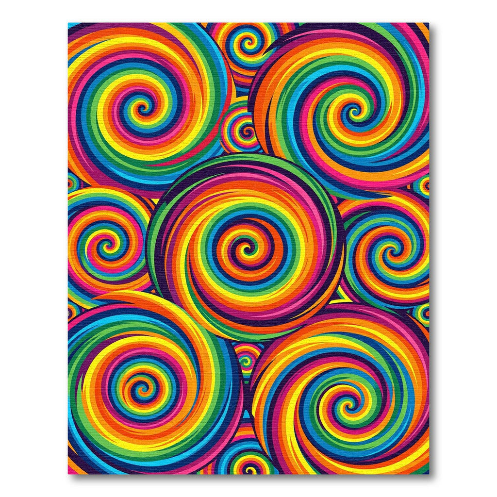 Vibrant Multi Color Radiant Swirl Rug