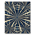 Dark Navy Cream Starburst Rays Rug
