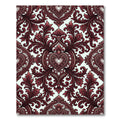 Elegant Crimson Damask Victorian Heart Rug