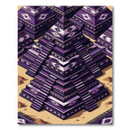 Andean Purple Geometric Stepped Pyramid Rug